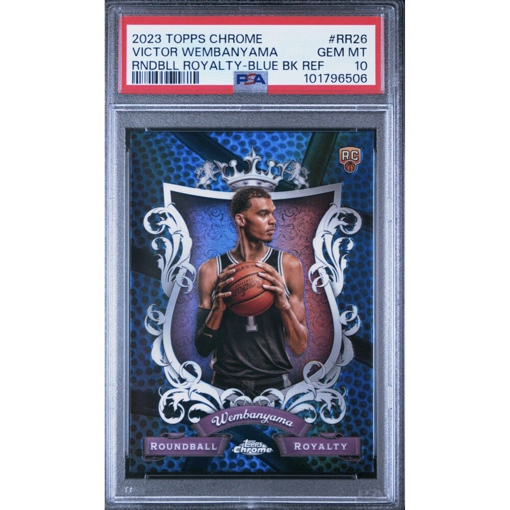 2023 ToppsChrome Roundball Royalty #RR26 Victor Wembanyama Blue Refractor PSA 10